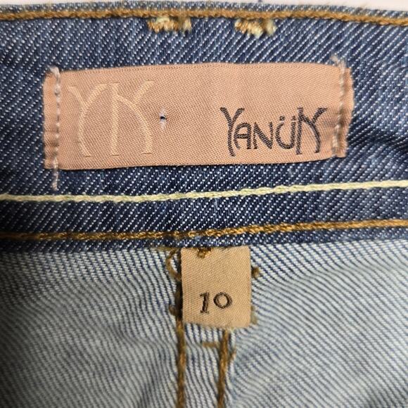 YANÜK Denim Knee-Length Skirt with Front Slit Size 10 NWOT - Picture 10 of 11